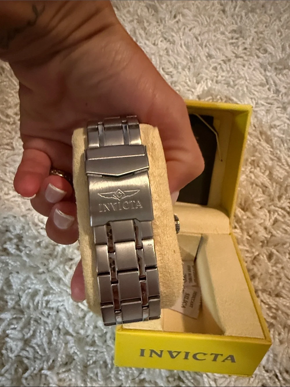Invicta Men’s Silver Bracelet Watch with Blue Dial
